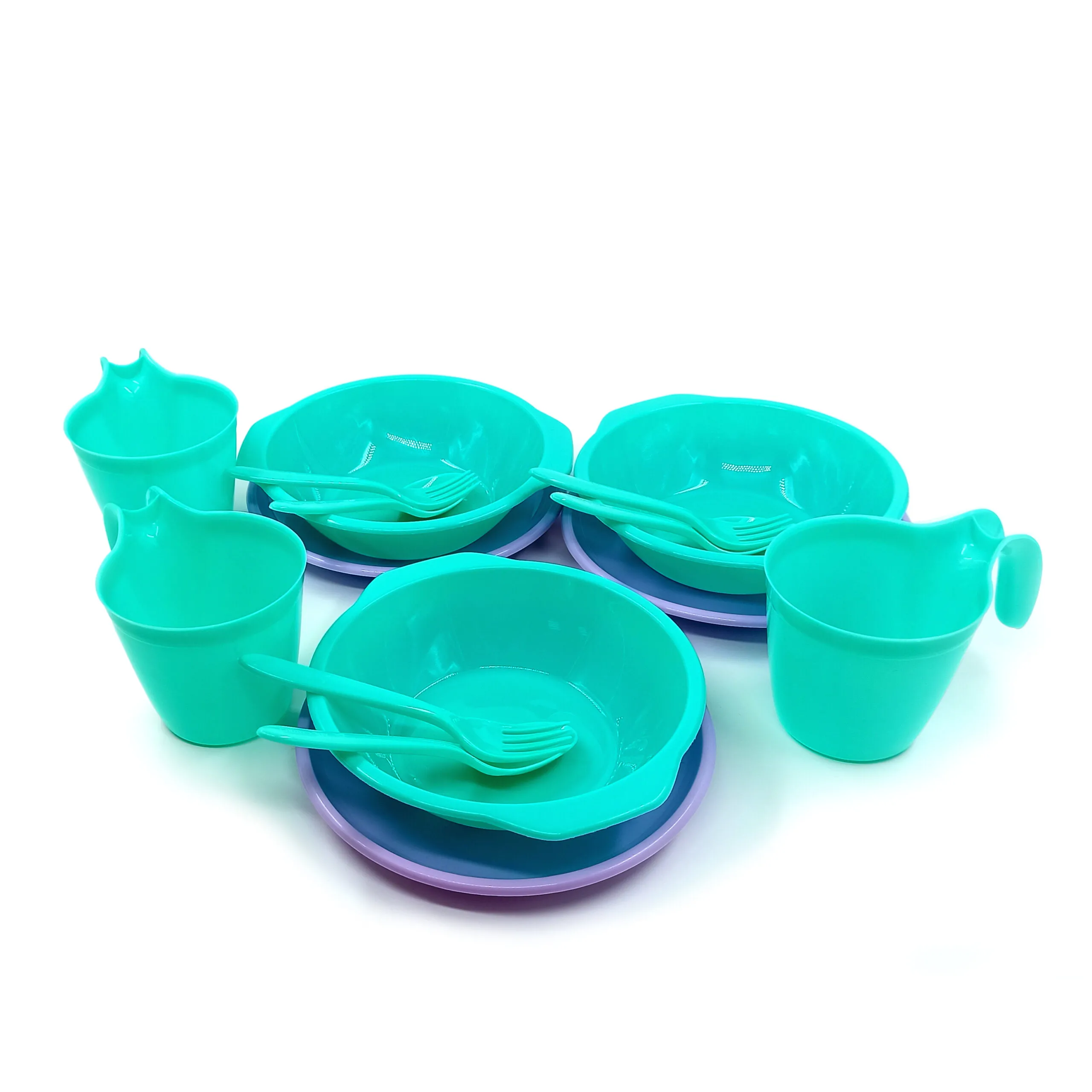 Набор "уДачный" №7 стаканы 0,4л, тарелки 0,7л, тарелки 19,5см, ложки, вилки