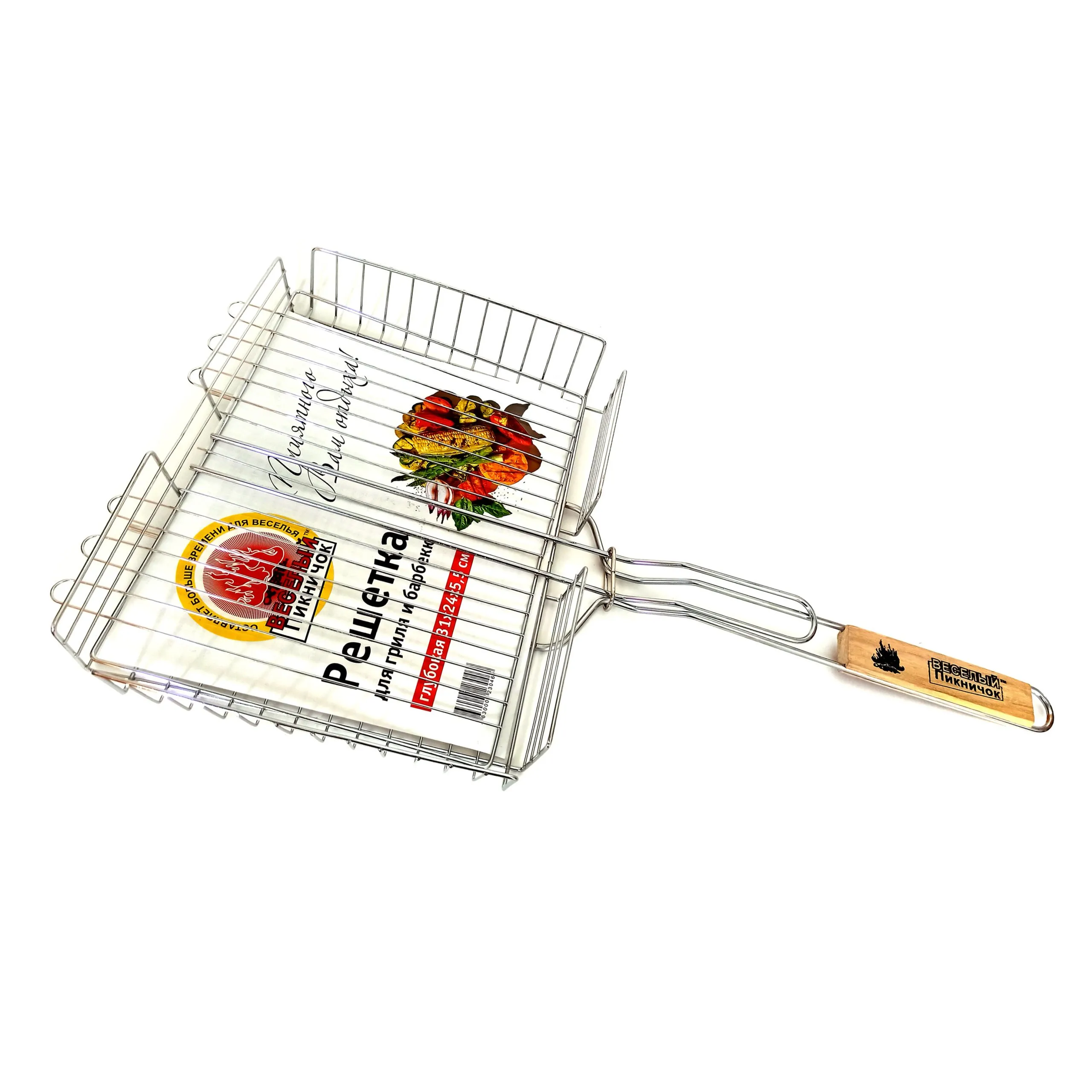 Решетка глубокая 30*25*5 см. сталь /25/Веселый пикничок W207