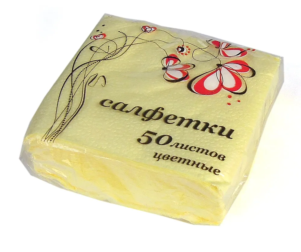 Бумажные салфетки Веселый пикничок цветные, 50шт