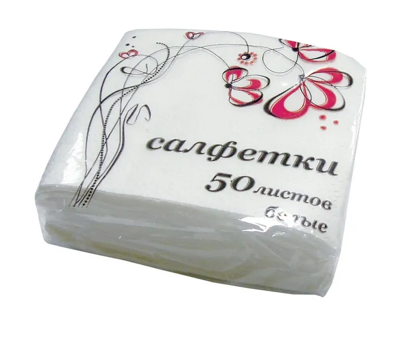 Бумажные салфетки Веселый пикничок белые, 50шт