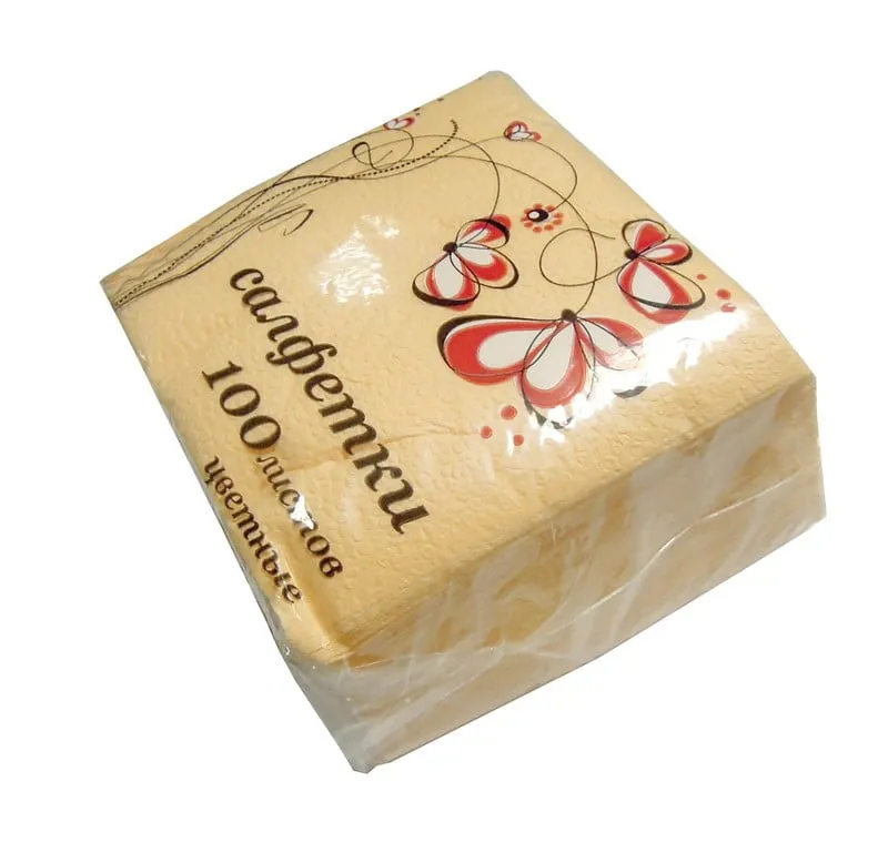 Бумажные салфетки Веселый пикничок цветные, 100шт